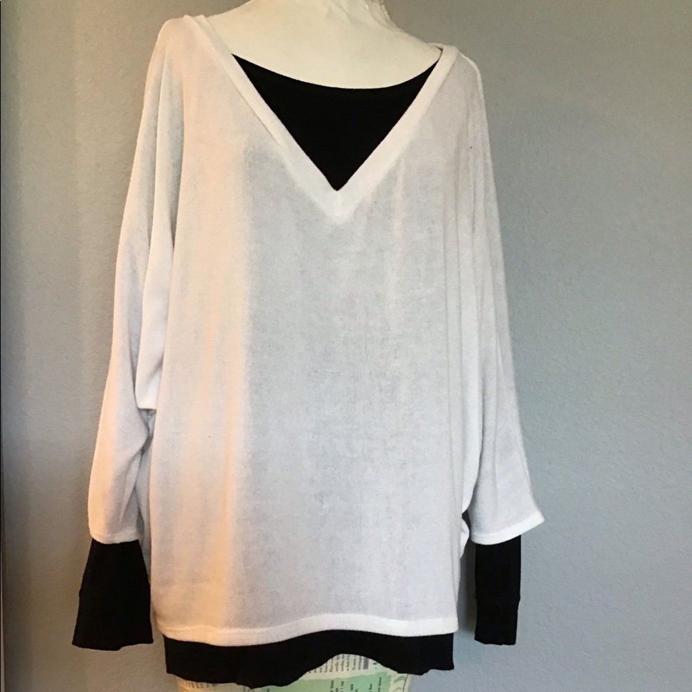KNIT TOP WITH BATWING SLEEVES
